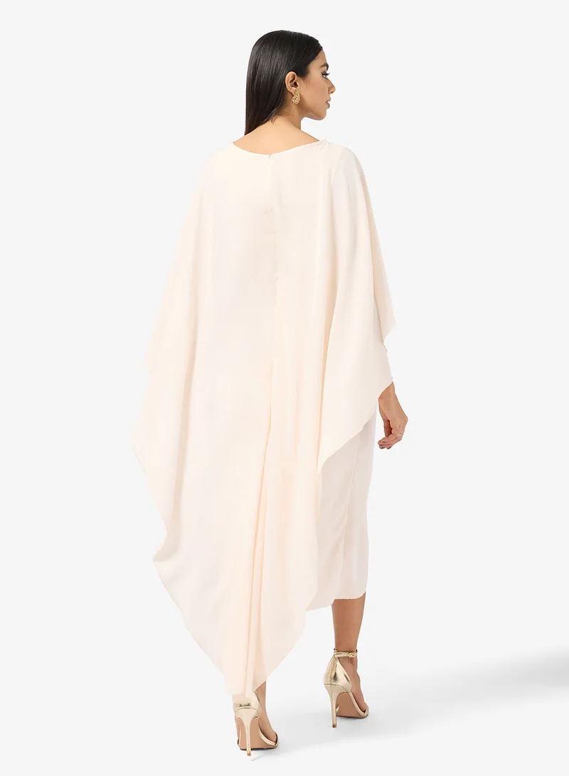 Khizana Dress With Exaggerated Cape